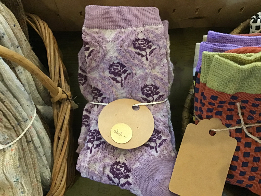 Purple Floral Socks