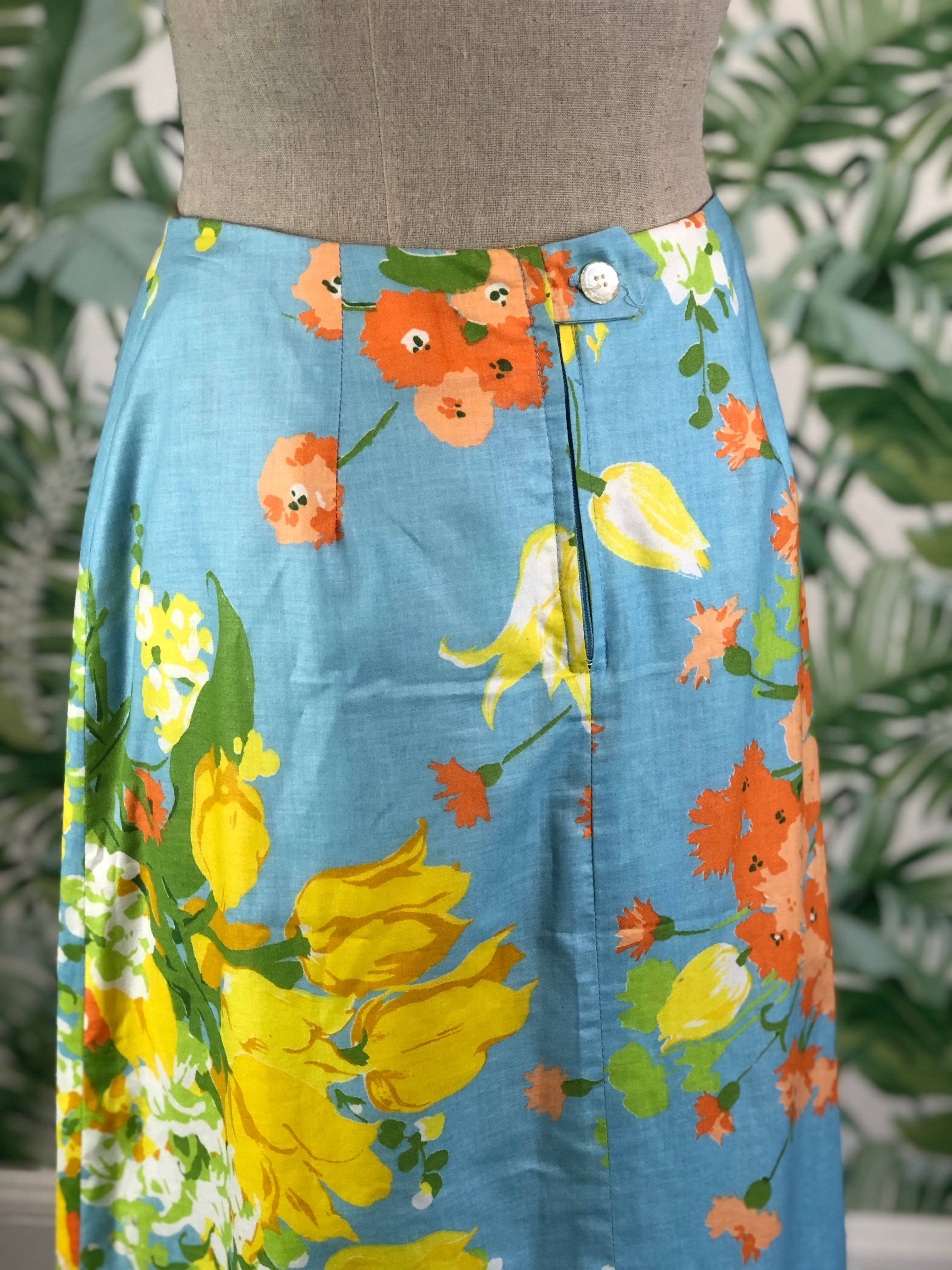 Susan Bee Floral Maxi Skirt Size 10