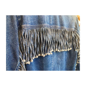 Early 1980s Denim Fringe Jacket - 100% cotton - Size M